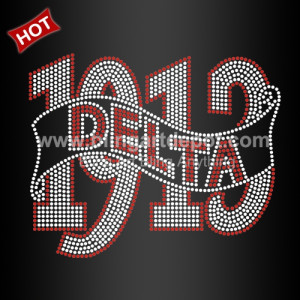 Rhinestone Delta 1913 Sorority Heat Transfers for T shirts